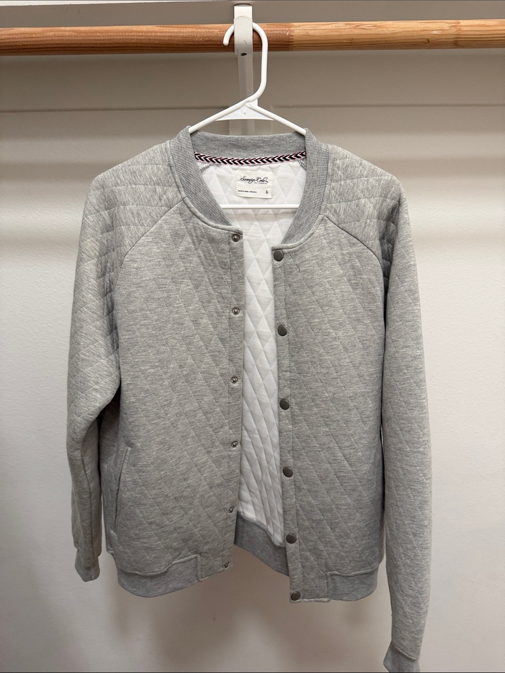 Sovereign Code Gray Quilted Bomber Jacket